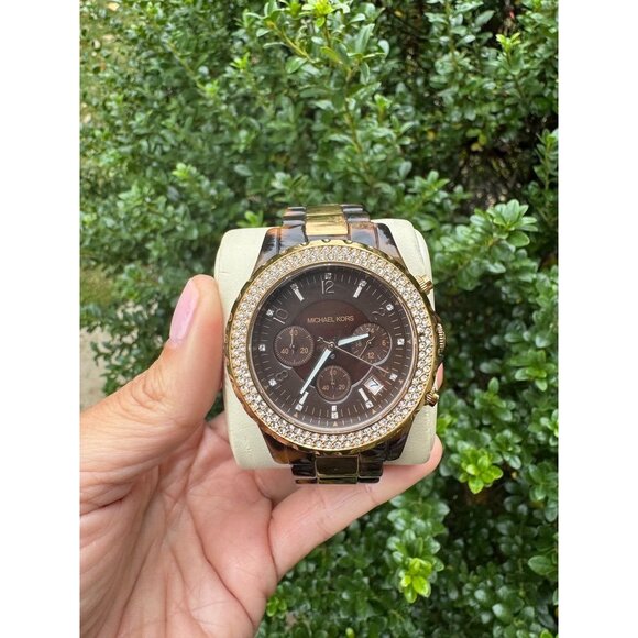 Michael Kors MK5166 Women’s Watch Gold-tone stainless steel and tortoise acetate - Picture 1 of 10